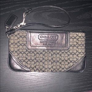 Coach logo wristlet